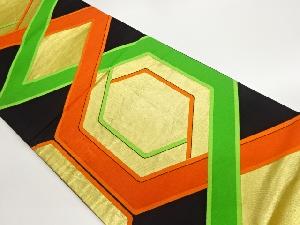 亀甲に菱模様織出し袋帯